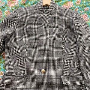J. Crew Houndstooth wool blend jacket.